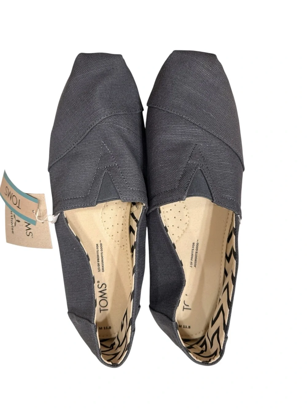TOMS Men’s Alpargata Blue Canvas Slip-On Flats size 11.5